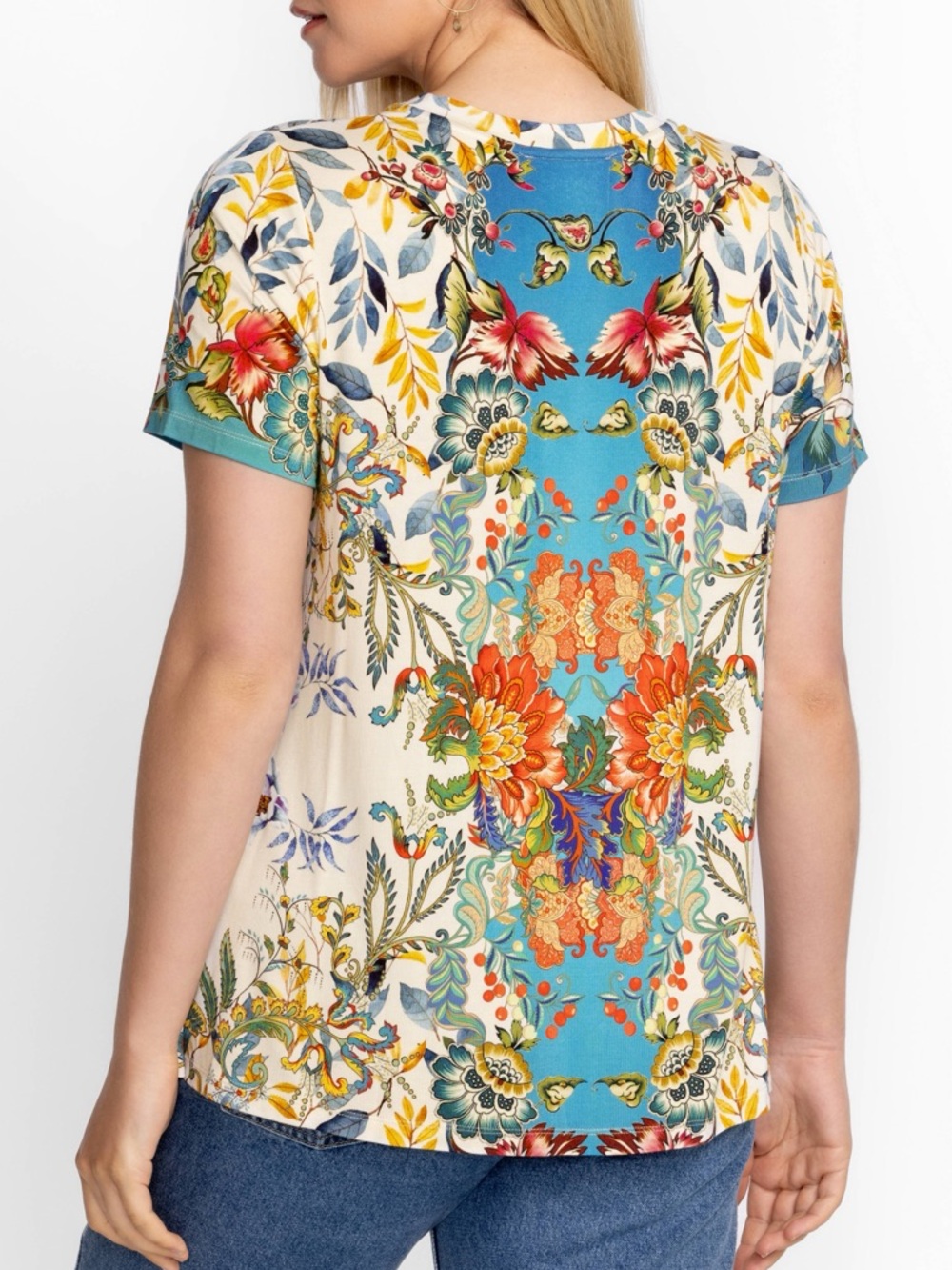 Johnny Was The Janie Favorite Short Sleeve Crew Neck Swing Tee - Picture 4 of 9